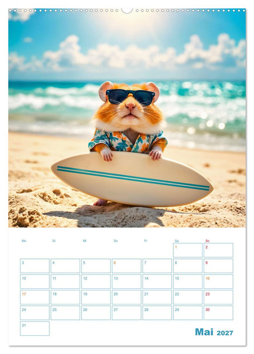 Holiday Hamster - Urlaubsfeeling pur mit sonnigen KI Hamstern (CALVENDO Wandkalender 2027)