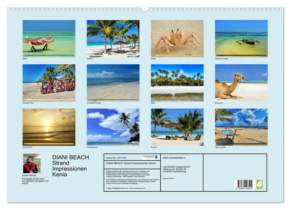 DIANI BEACH Strand Impressionen Kenia (CALVENDO Wandkalender 2027)