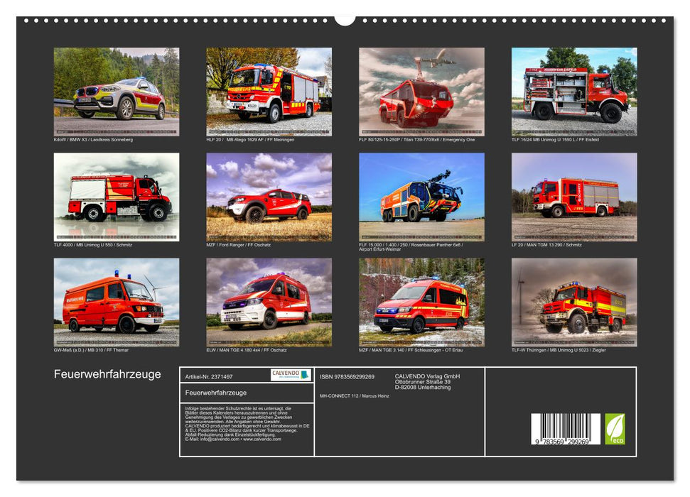 Feuerwehrfahrzeuge (CALVENDO Premium Wandkalender 2027)