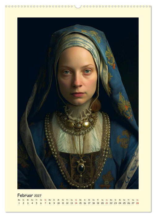 Mittelalter Portraits. Inspiriert vom Königshaus der Tudors (CALVENDO Premium Wandkalender 2027)