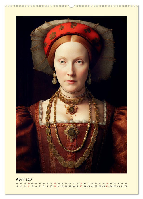 Mittelalter Portraits. Inspiriert vom Königshaus der Tudors (CALVENDO Premium Wandkalender 2027)