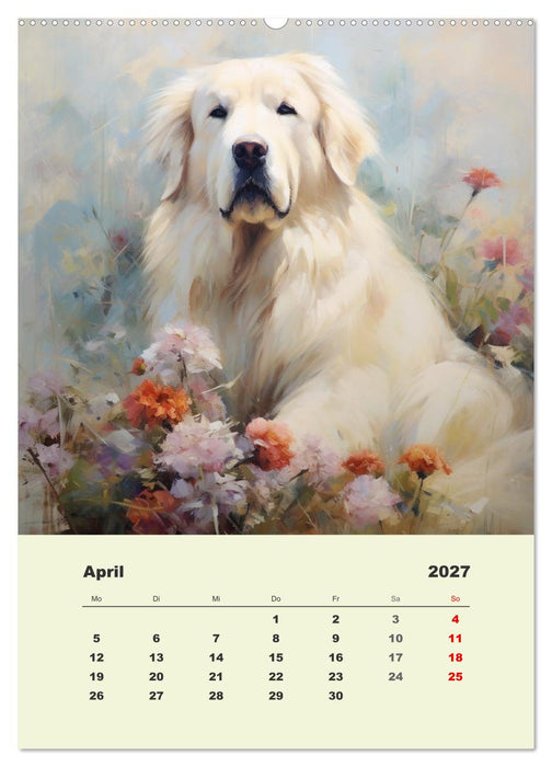 Große Hunde. Schöne Aquarelle von tollen Tieren (CALVENDO Premium Wandkalender 2027)