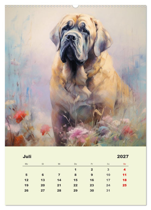 Große Hunde. Schöne Aquarelle von tollen Tieren (CALVENDO Premium Wandkalender 2027)