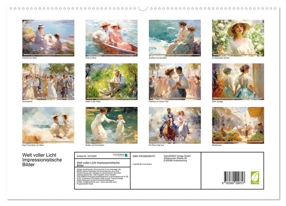 Welt voller Licht Impressionistische Bilder (CALVENDO Premium Wandkalender 2027)