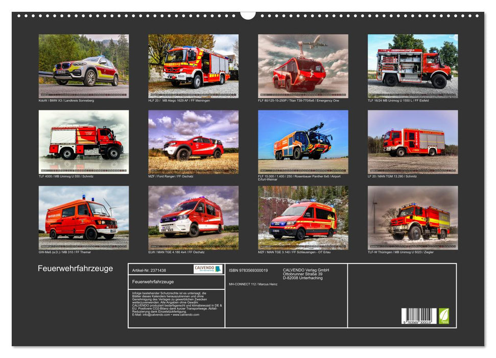 Feuerwehrfahrzeuge (CALVENDO Wandkalender 2027)