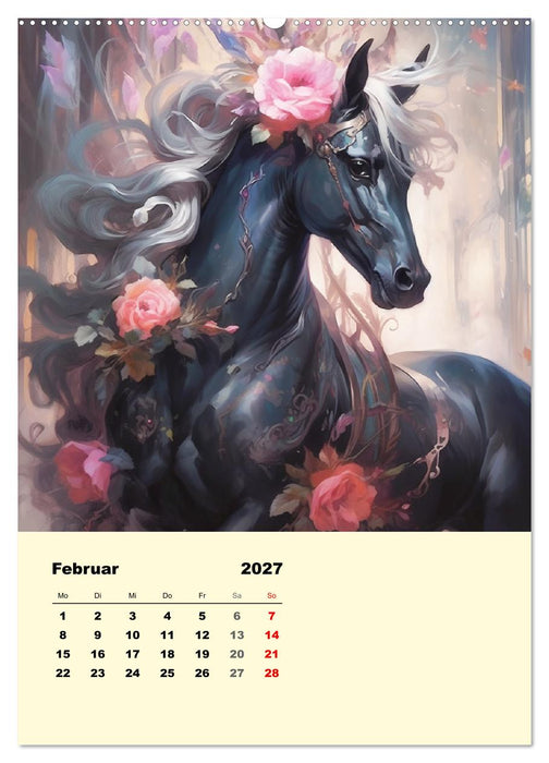 Pferde im romantischen Barockstil (CALVENDO Premium Wandkalender 2027)
