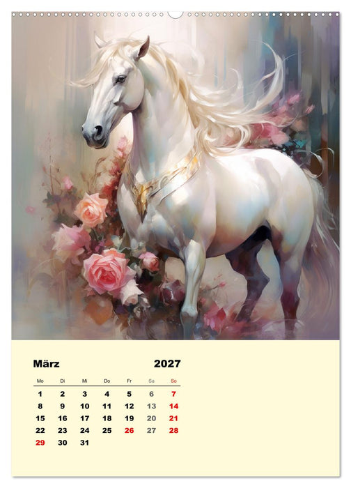 Pferde im romantischen Barockstil (CALVENDO Premium Wandkalender 2027)
