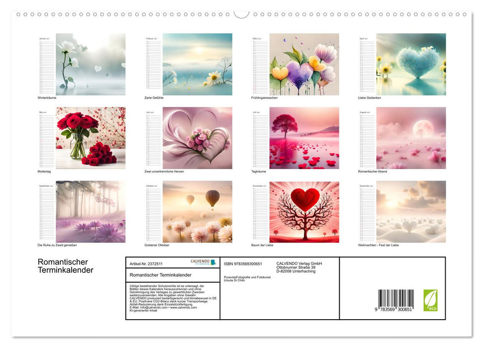 Romantischer Terminkalender (CALVENDO Premium Wandkalender 2027)