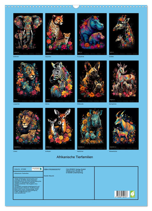 Afrikanische Tierfamilien (CALVENDO Wandkalender 2027)