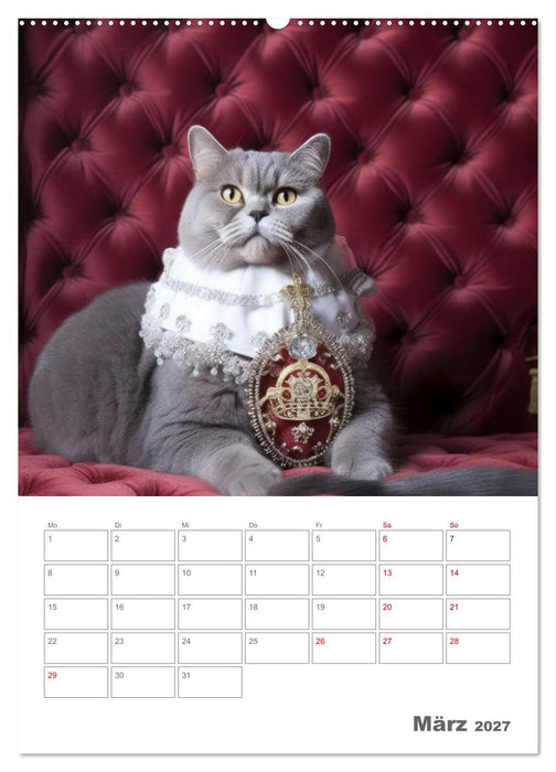 Royale Katzen Portraits (CALVENDO Premium Wandkalender 2027)