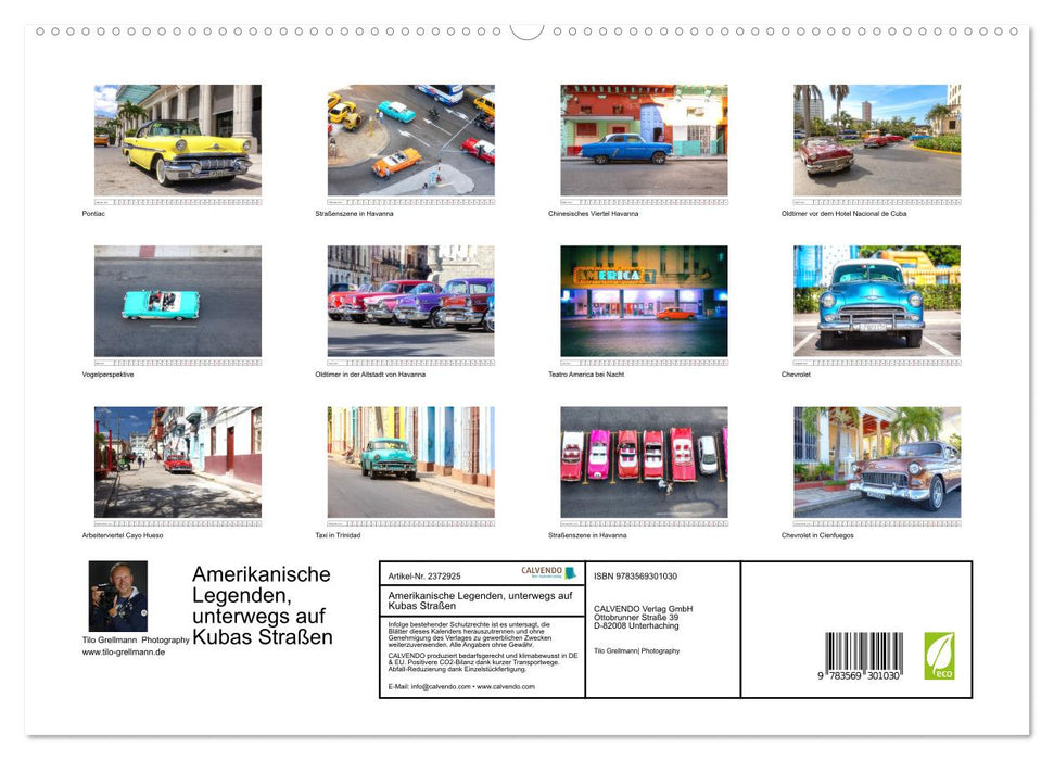 Amerikanische Legenden, unterwegs auf Kubas Straßen (CALVENDO Premium Wandkalender 2027)