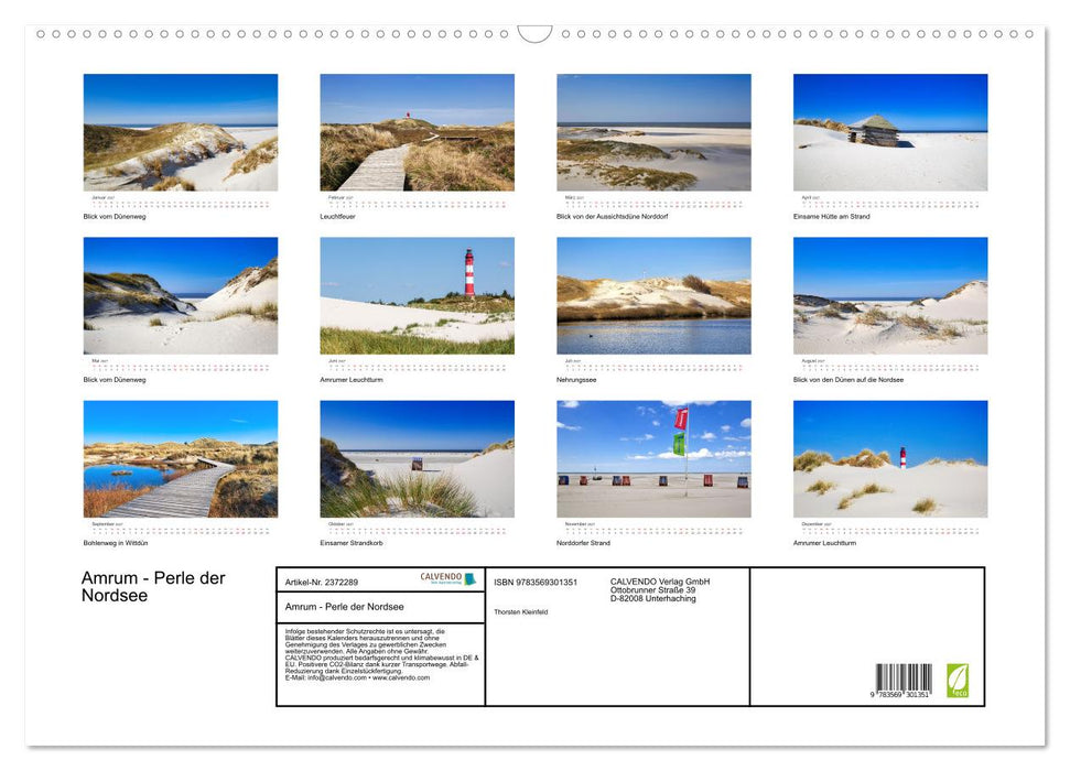 Amrum - Perle der Nordsee (CALVENDO Wandkalender 2027)