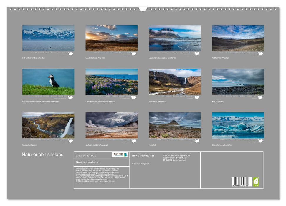 Naturerlebnis Island (CALVENDO Wandkalender 2027)