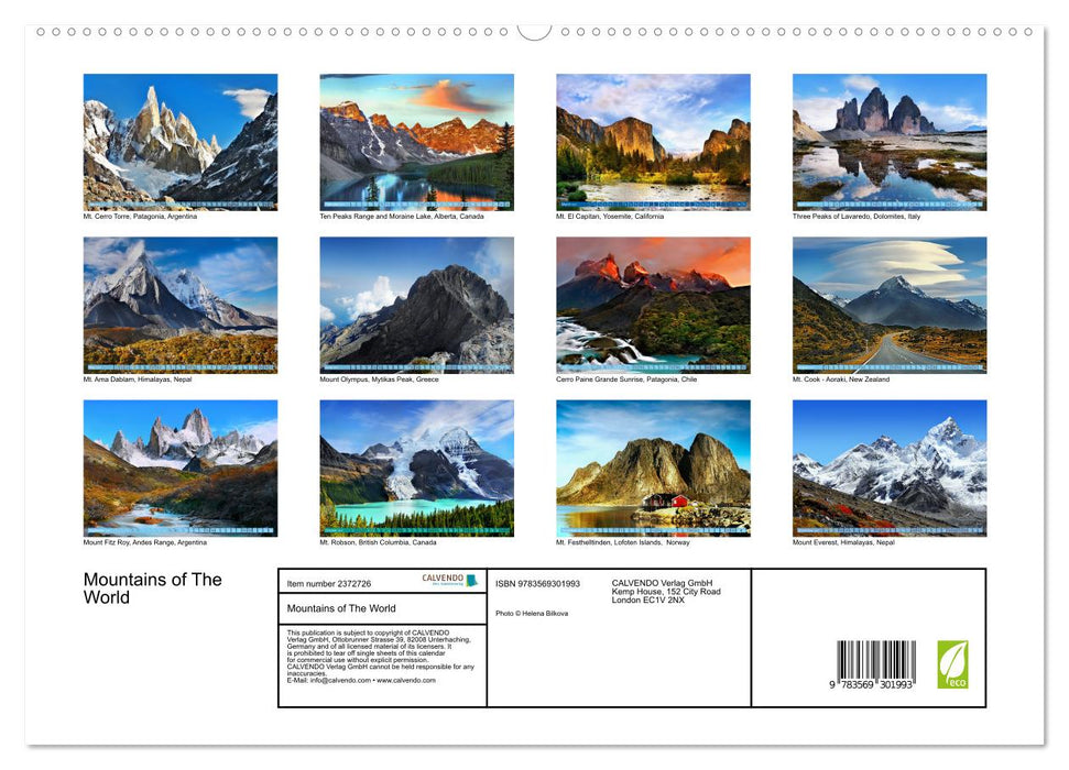 Mountains of The World (CALVENDO Premium-Calendar 2027)