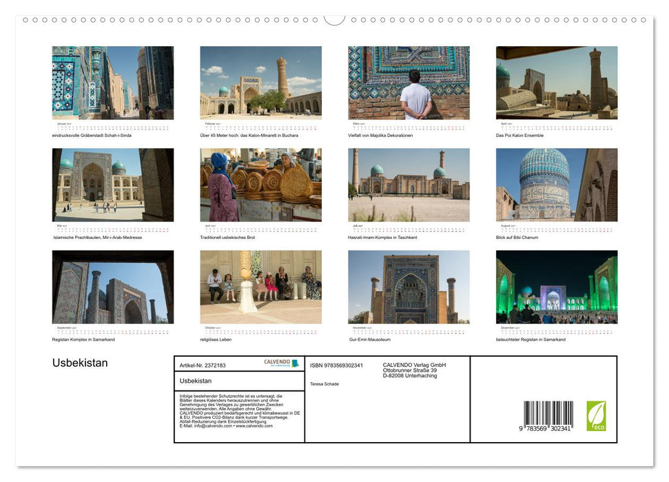 Usbekistan (CALVENDO Premium Wandkalender 2027)