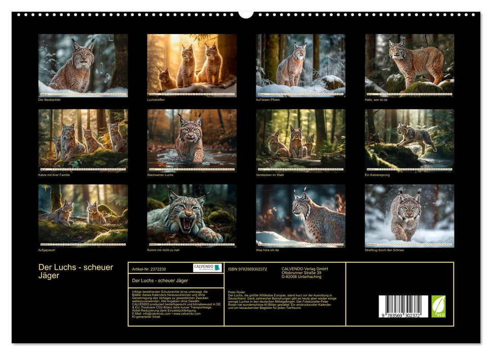 Der Luchs - scheuer Jäger (CALVENDO Premium Wandkalender 2027)