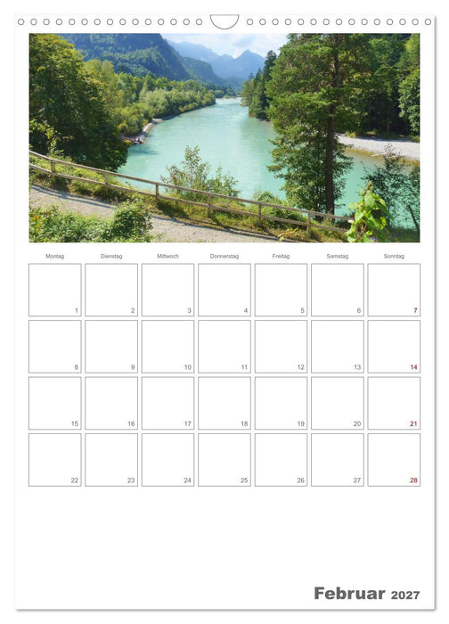 Alpenflüsse - Ammer, Isar, Lech und Loisach (CALVENDO Wandkalender 2027)