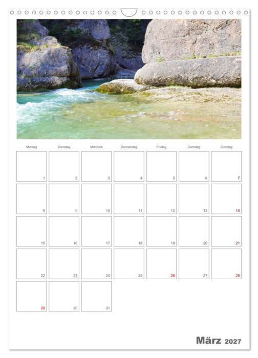 Alpenflüsse - Ammer, Isar, Lech und Loisach (CALVENDO Wandkalender 2027)