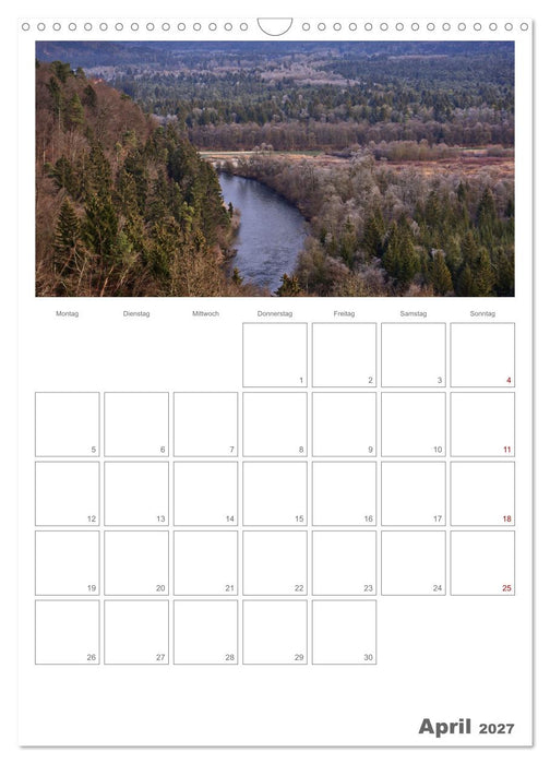 Alpenflüsse - Ammer, Isar, Lech und Loisach (CALVENDO Wandkalender 2027)