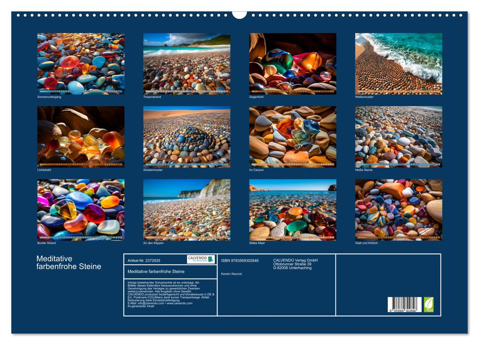 Meditative farbenfrohe Steine (CALVENDO Wandkalender 2027)