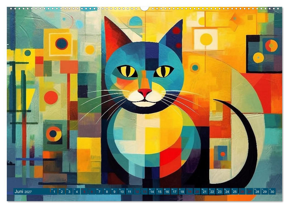 Lustige Katzen im Stil der Meister (CALVENDO Premium Wandkalender 2027)
