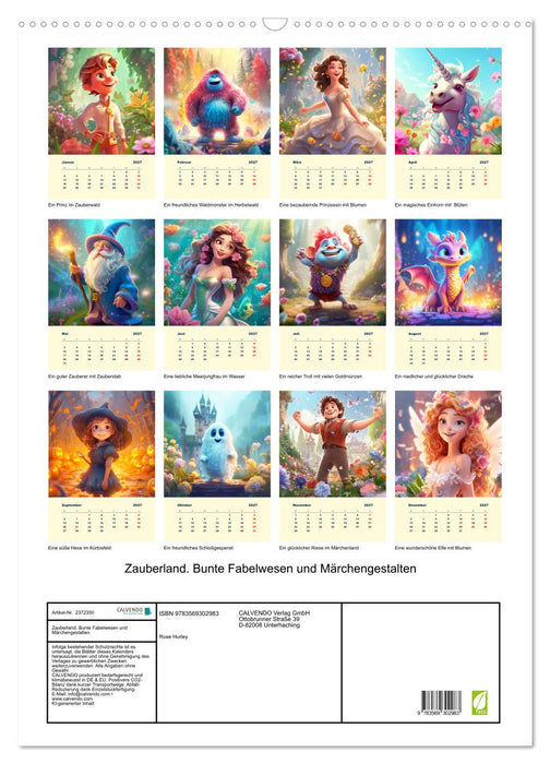Zauberland. Bunte Fabelwesen und Märchengestalten (CALVENDO Wandkalender 2027)