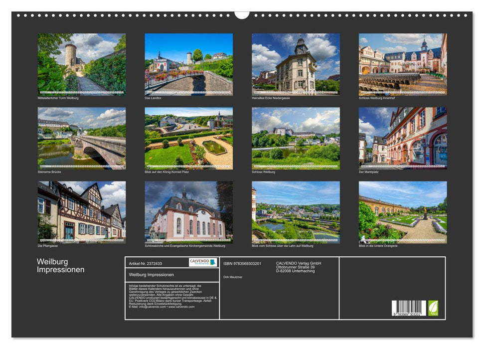 Weilburg Impressionen (CALVENDO Wandkalender 2027)