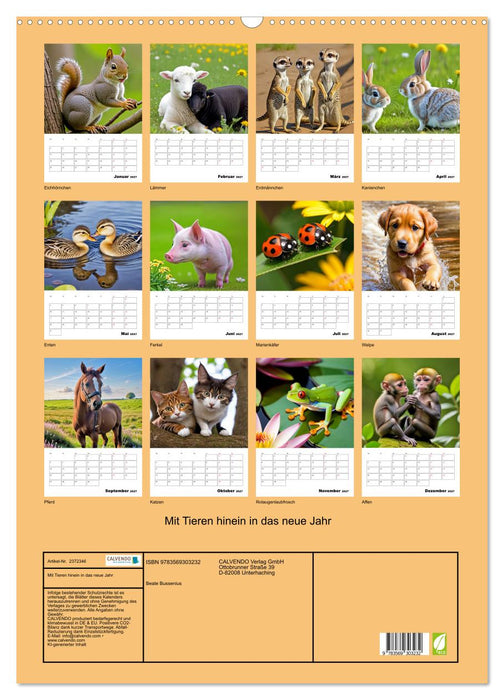 Mit Tieren hinein in das neue Jahr (CALVENDO Wandkalender 2027)