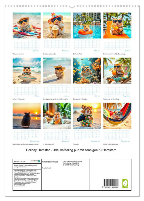 Holiday Hamster - Urlaubsfeeling pur mit sonnigen KI Hamstern (CALVENDO Premium Wandkalender 2027)