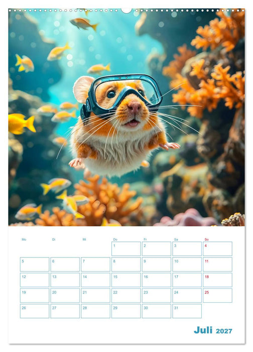 Holiday Hamster - Urlaubsfeeling pur mit sonnigen KI Hamstern (CALVENDO Premium Wandkalender 2027)