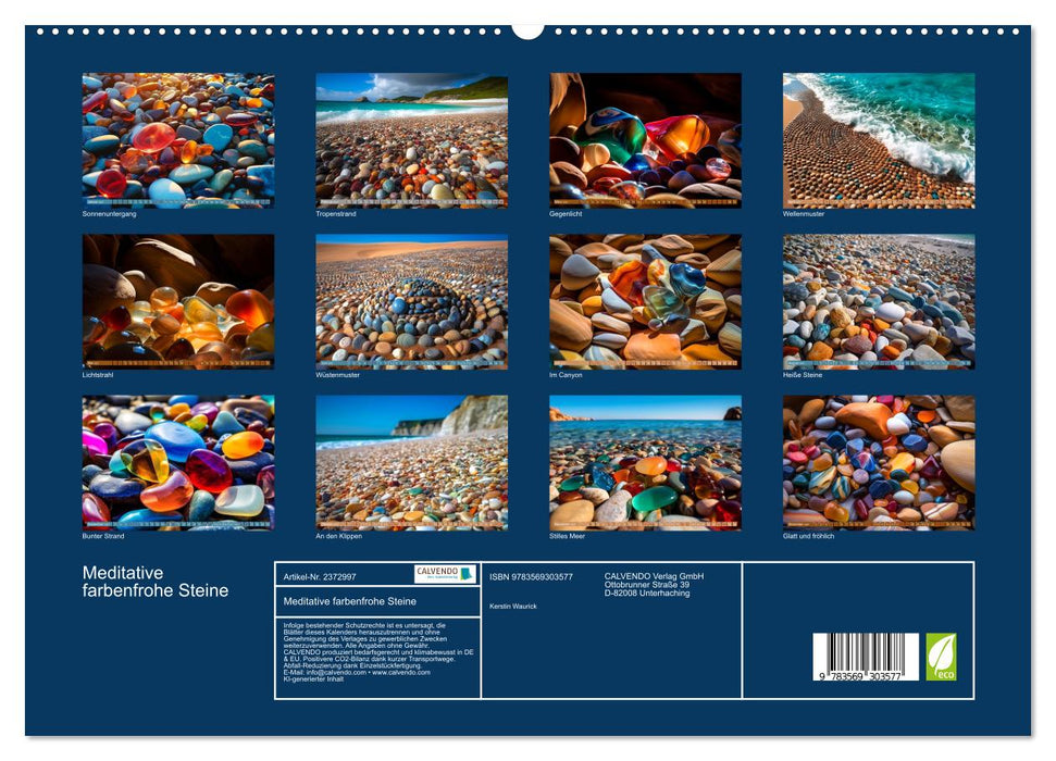 Meditative farbenfrohe Steine (CALVENDO Premium Wandkalender 2027)