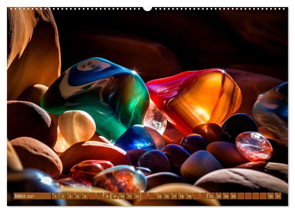 Meditative farbenfrohe Steine (CALVENDO Premium Wandkalender 2027)