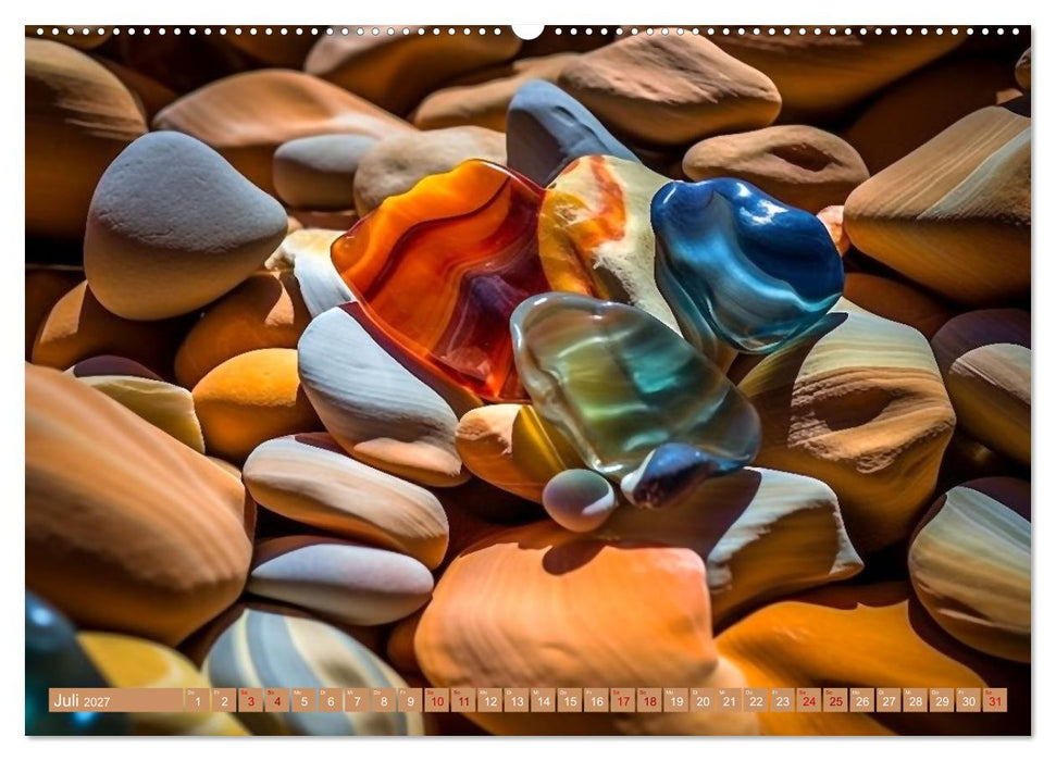 Meditative farbenfrohe Steine (CALVENDO Premium Wandkalender 2027)