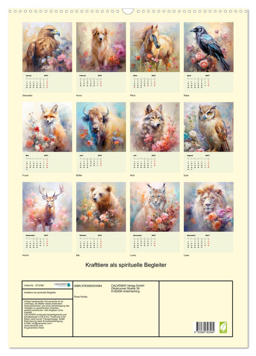 Krafttiere als spirituelle Begleiter (CALVENDO Wandkalender 2027)
