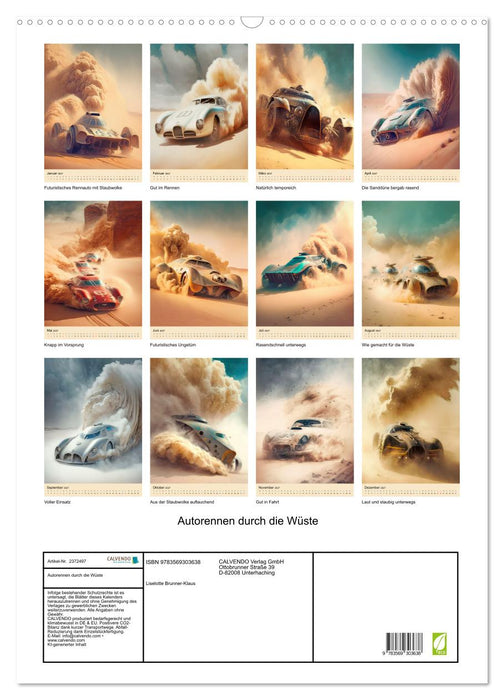 Autorennen durch die Wüste (CALVENDO Wandkalender 2027)