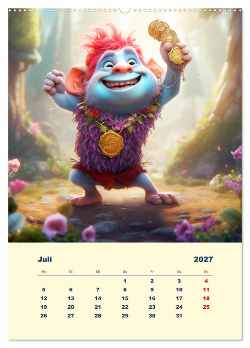 Zauberland. Bunte Fabelwesen und Märchengestalten (CALVENDO Premium Wandkalender 2027)