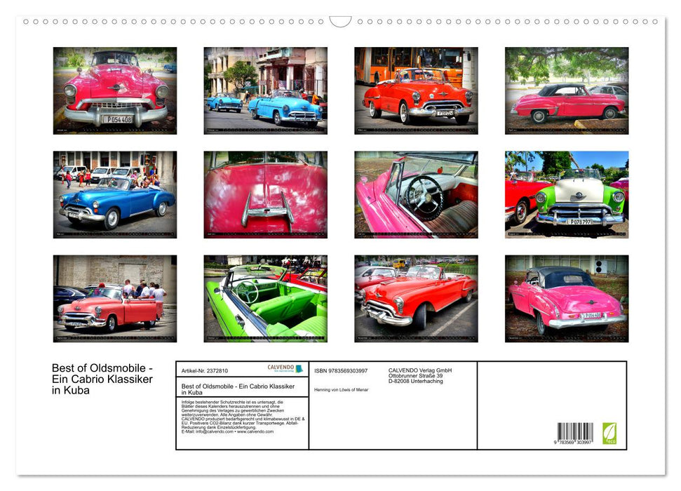 Best of Oldsmobile - Ein Cabrio Klassiker in Kuba (CALVENDO Wandkalender 2027)