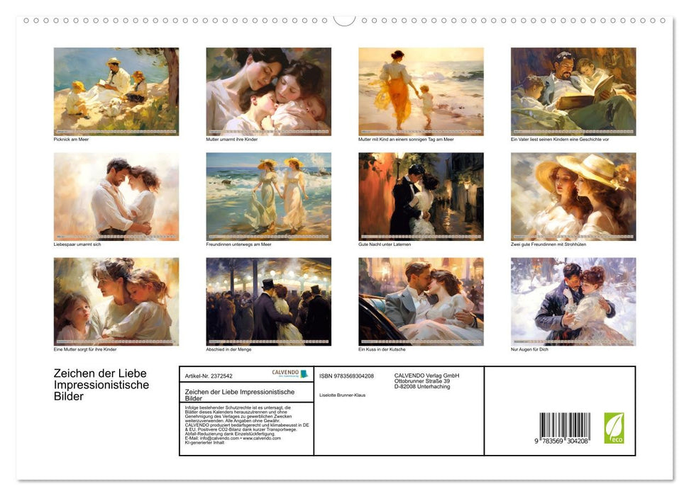 Zeichen der Liebe Impressionistische Bilder (CALVENDO Premium Wandkalender 2027)