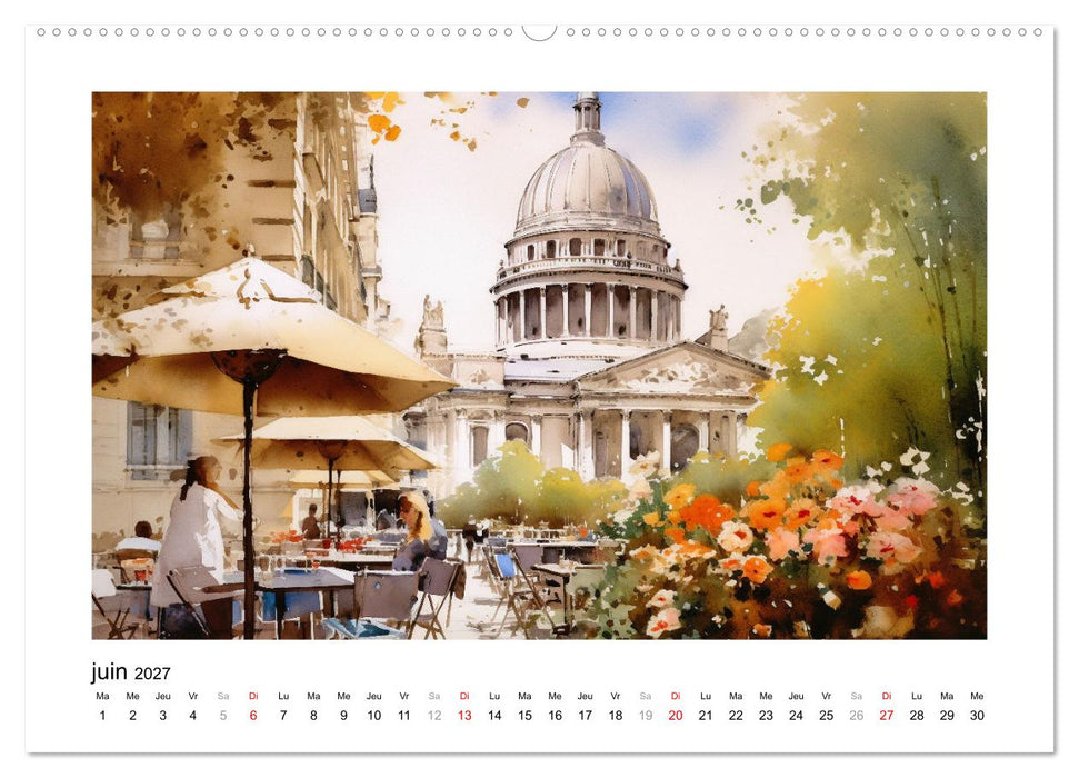 Paris, ville d'amour (CALVENDO Calendrier mensuel 2027)