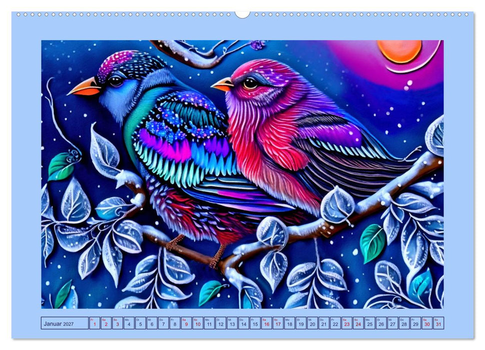 Kunterbunte Zwitscherlinge (CALVENDO Premium Wandkalender 2027)