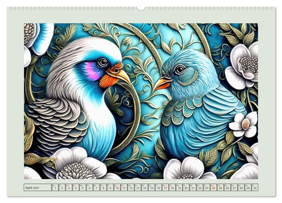 Kunterbunte Zwitscherlinge (CALVENDO Premium Wandkalender 2027)