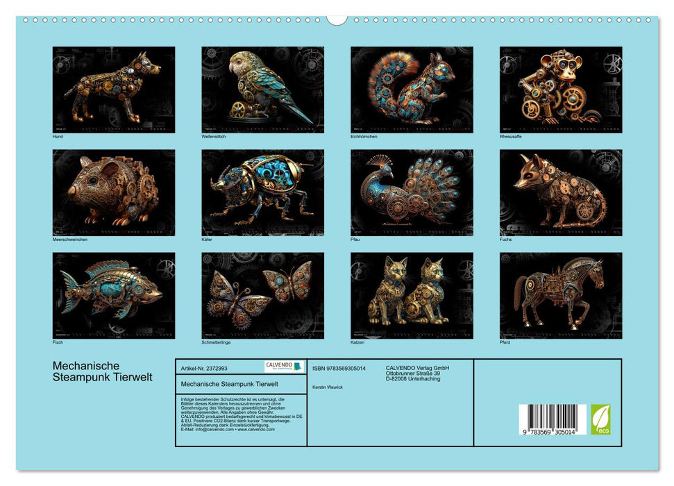 Mechanische Steampunk Tierwelt (CALVENDO Premium Wandkalender 2027)
