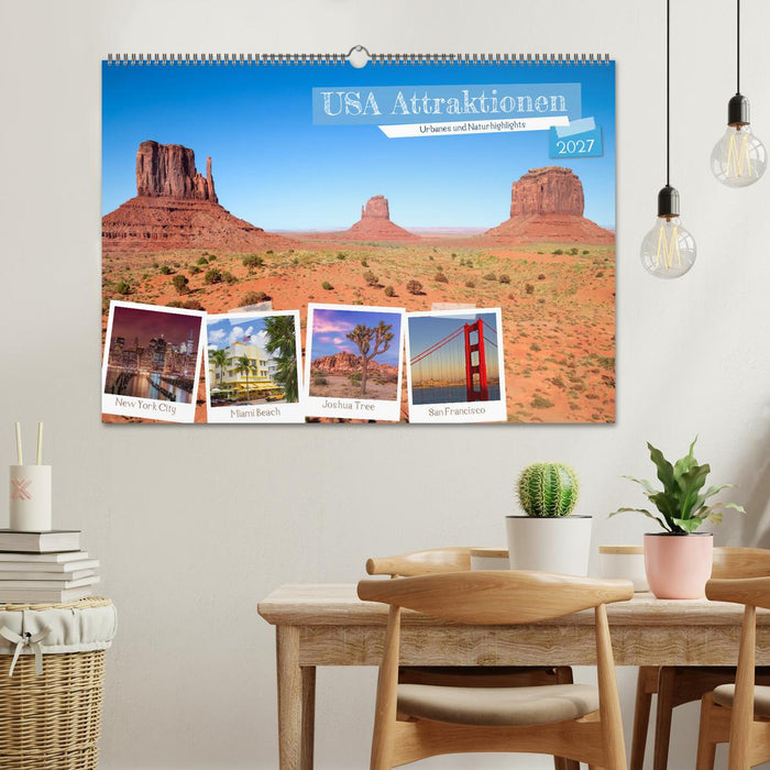 USA ATTRAKTIONEN Urbanes und Naturhighlights (CALVENDO Wandkalender 2027)