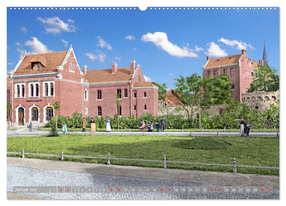 Aschersleben zur Kaiserzeit in Farbe – Kolorierte Schwarzweißfotografien (CALVENDO Premium Wandkalender 2027)