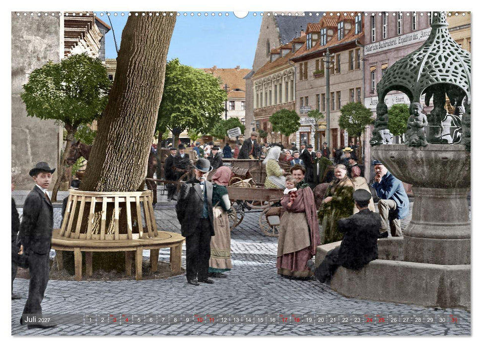 Aschersleben zur Kaiserzeit in Farbe – Kolorierte Schwarzweißfotografien (CALVENDO Premium Wandkalender 2027)