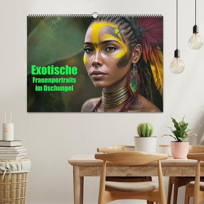 Exotische Frauenportraits im Dschungel (CALVENDO Wandkalender 2027)
