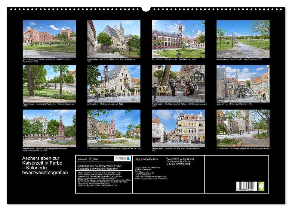 Aschersleben zur Kaiserzeit in Farbe – Kolorierte Schwarzweißfotografien (CALVENDO Wandkalender 2027)