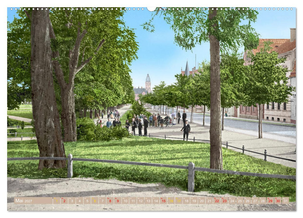 Aschersleben zur Kaiserzeit in Farbe – Kolorierte Schwarzweißfotografien (CALVENDO Wandkalender 2027)