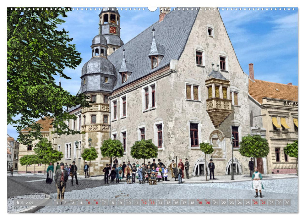 Aschersleben zur Kaiserzeit in Farbe – Kolorierte Schwarzweißfotografien (CALVENDO Wandkalender 2027)