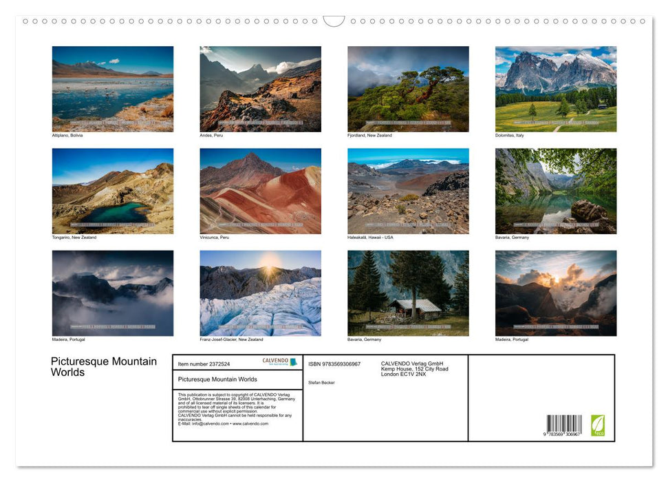 Picturesque Mountain Worlds (CALVENDO Monthly Calendar 2027)